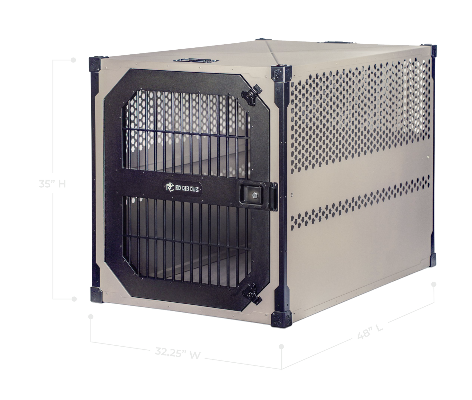 XX-Large stationary dog crate by Rock Creek Crates showing external dimensions
