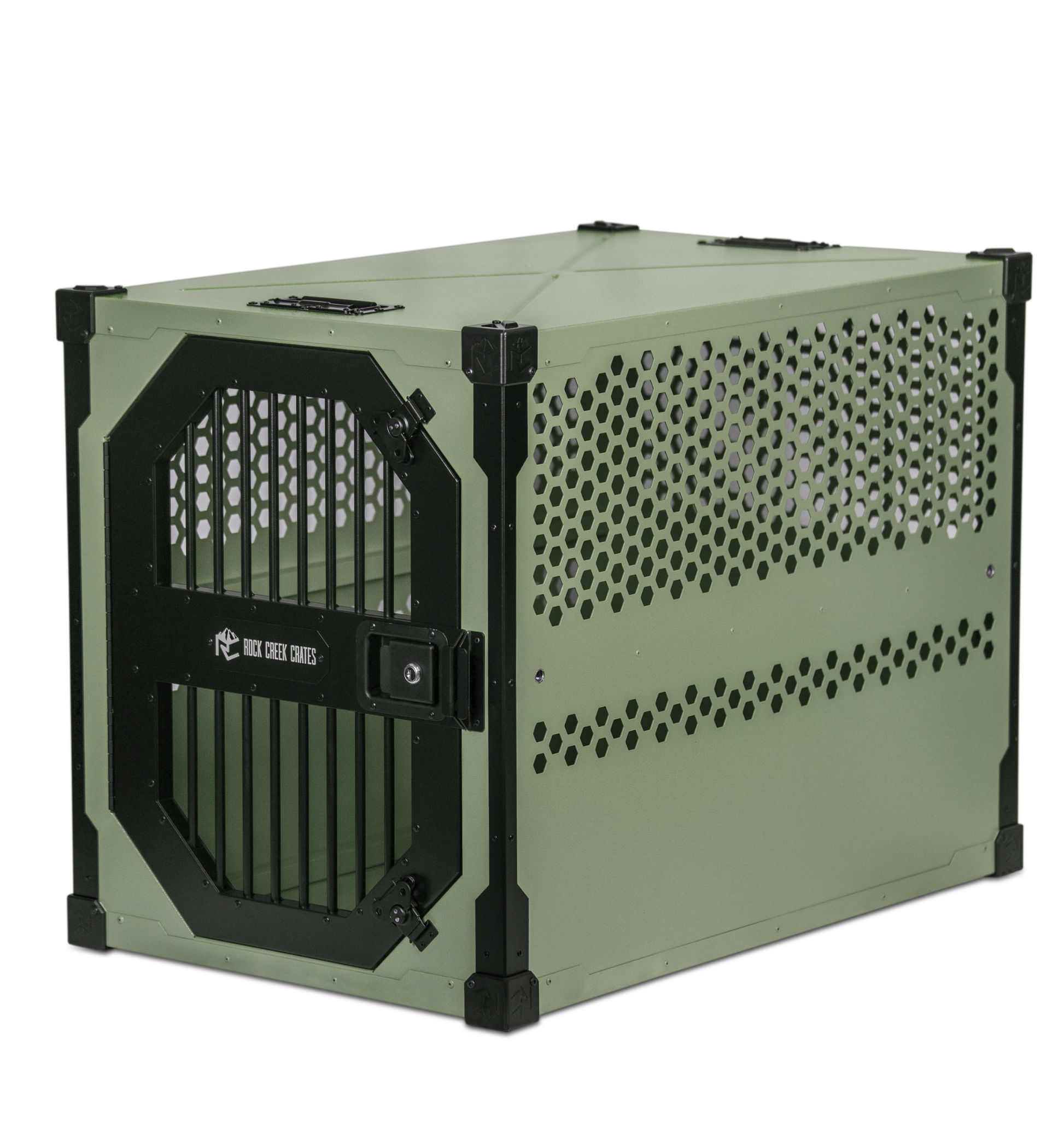 Sage Green Stationary dog crate by Rock Creek Crates