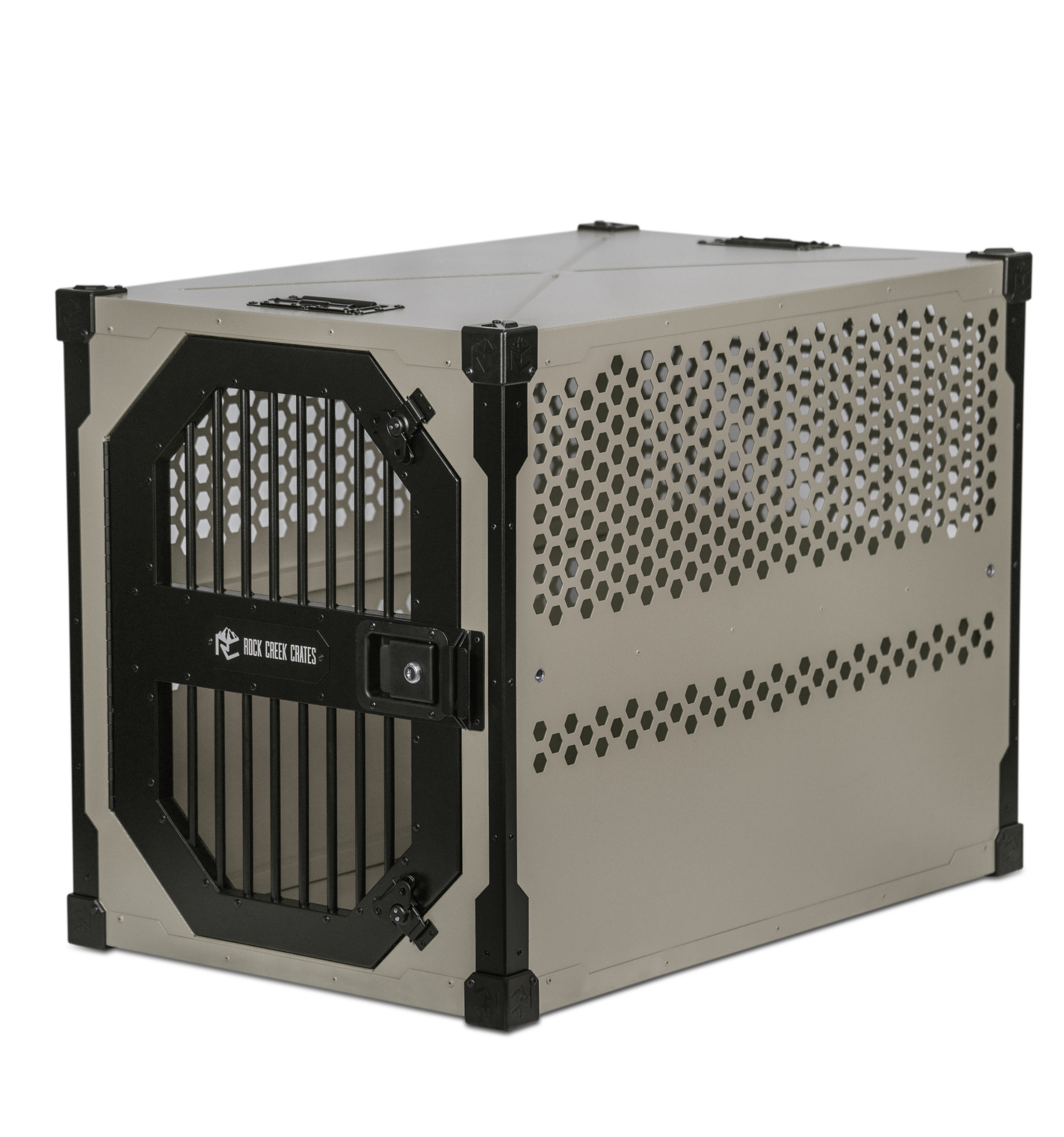 Grey Stationary dog crate by Rock Creek Crates
