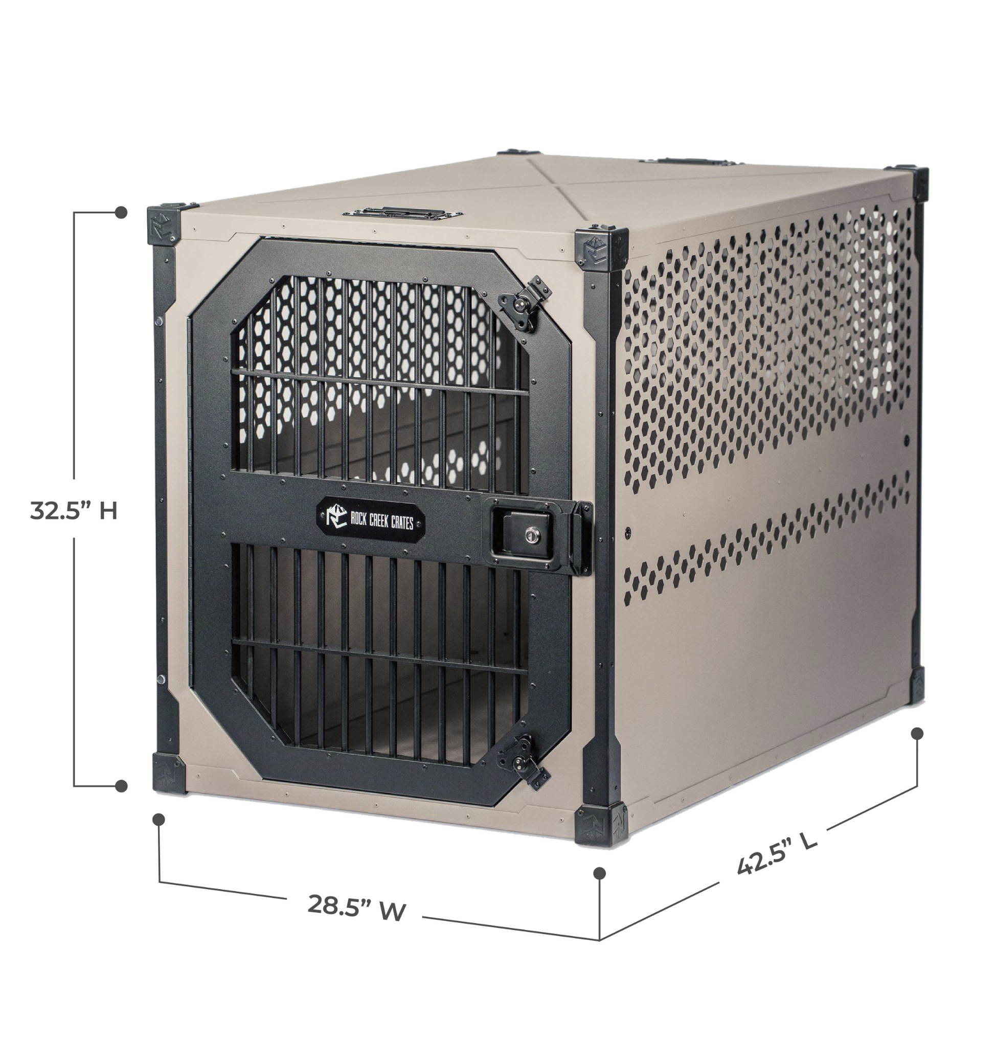 XL Grey Stationary dog crate by Rock Creek Crates