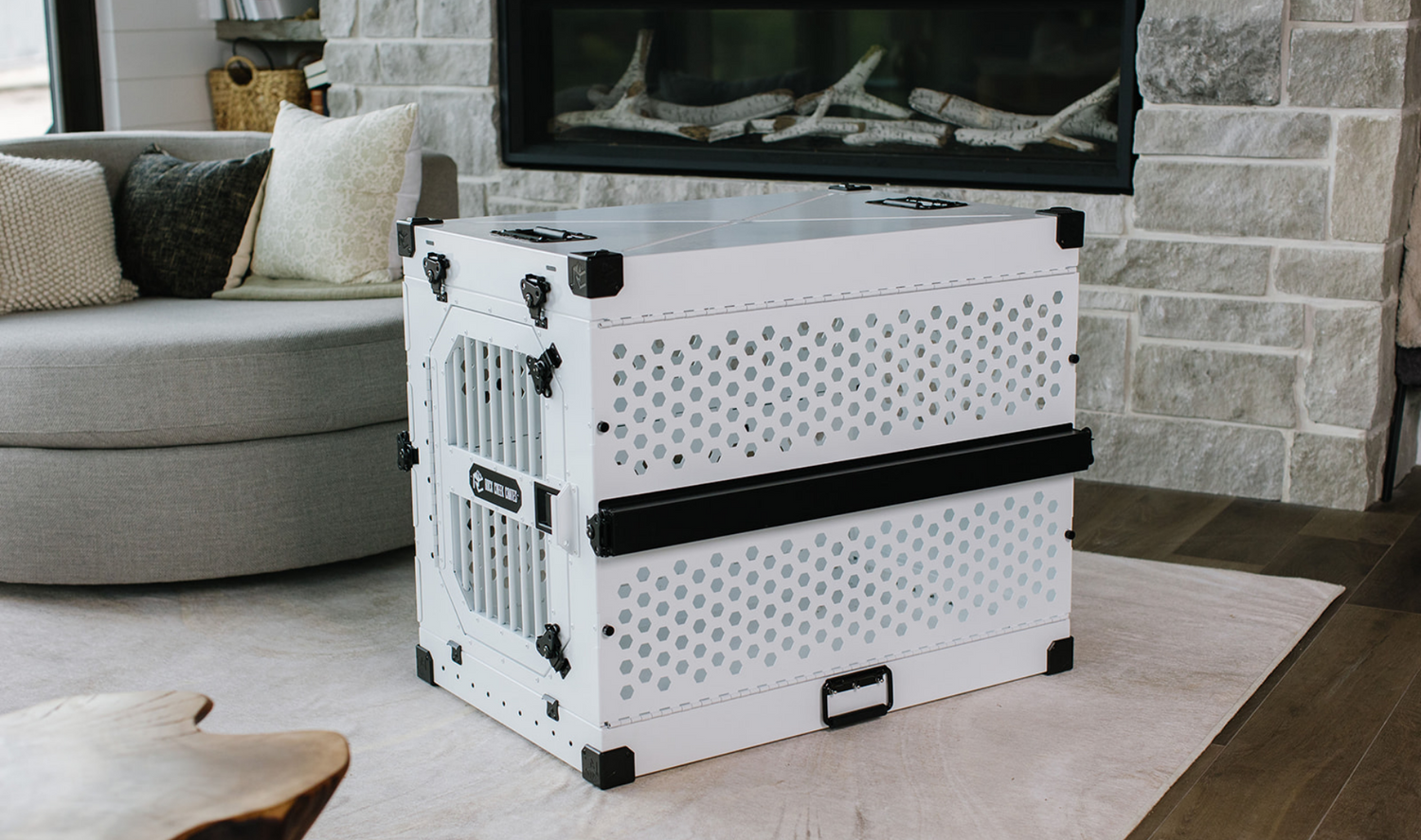 White collapsible crate by Rock Creek Crates, shown assembled