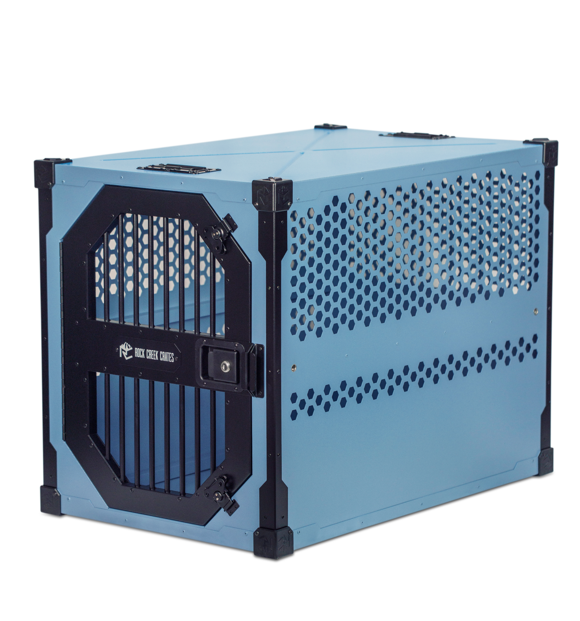 Sky Blue Stationary dog crate by Rock Creek Crates