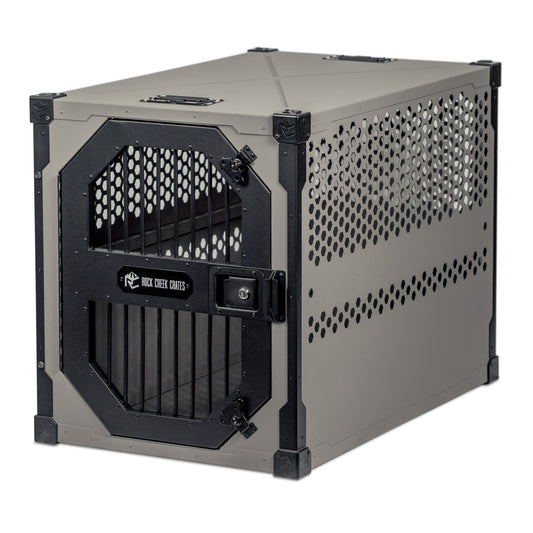 Grey Stationary dog crate by Rock Creek Crates