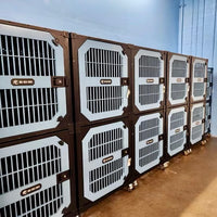 Custom-colored dog crates for professional dog crate bank by Rock Creek Crates