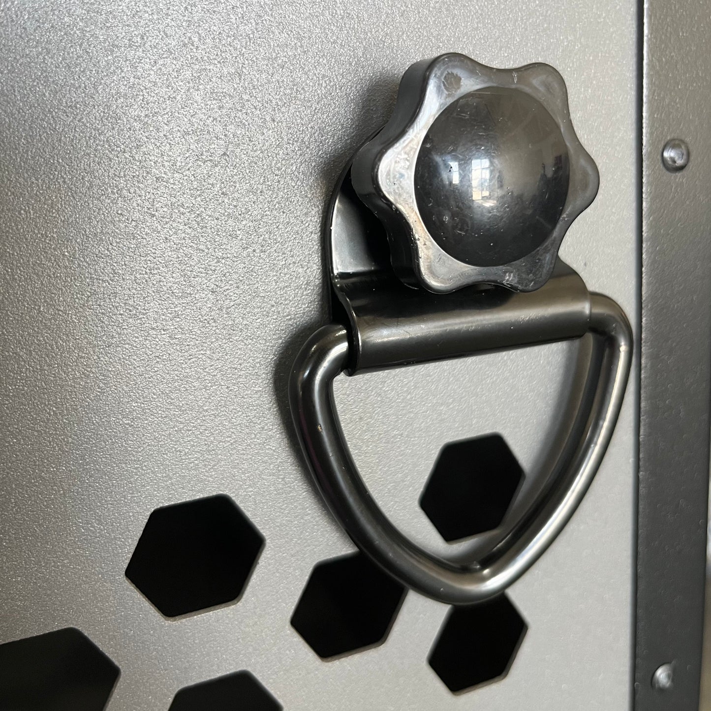 Crate D-rings shown on a Rock Creek Crates' dog crate